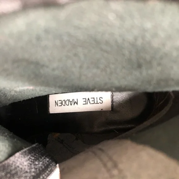 Steve Madden vintage 90’s Hott black leather CHUNKY platform combat boots sz 6.5 - Picture 7 of 7